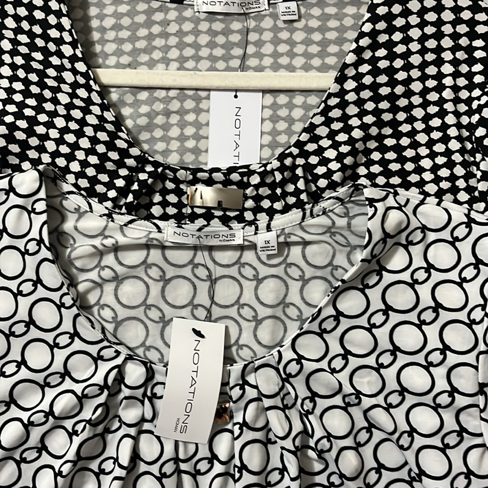 Brand new NWT Notations 1X lot of 2 blouses - Picture 2 of 8